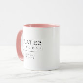 Minimalistische Personalisierte Rosa Pilates Prinz Tasse (Vorderseite Links)