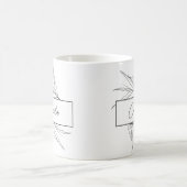 Minimalistische Personalisierte Schwarze Blume Kaffeetasse (Mittel)