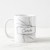 Minimalistische Personalisierte Schwarze Blume Kaffeetasse (Links)