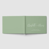 Minimalistische Personalisierte Script-Sage Grüne  Gästebuch (Voll)