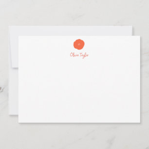 Minimalistische Personalisierte Stationery Orange  Mitteilungskarte