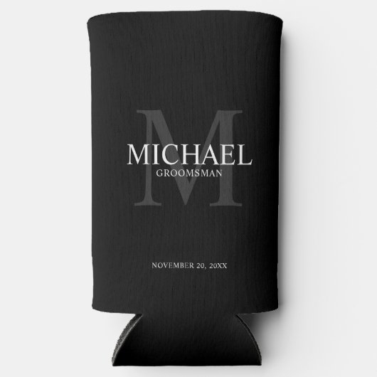 Minimalistische Personalisierte Trauzeugen können  Selters Dosenkühler (Vorderseite)