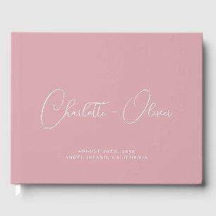 Minimalistische Personalisierte Typografie Pink-Ho Gästebuch