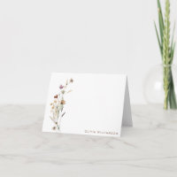 Minimalistische personalisierte Wildblumen-Schreib
