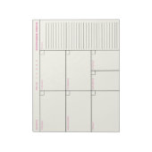 Minimalistische Personalisierte Wochenplaneragenda Notizblock (Rotiert)