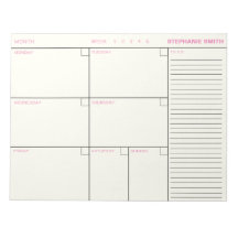 Minimalistische Personalisierte Wochenplaneragenda