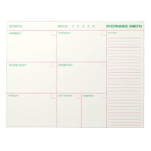 Minimalistische Personalisierte Wochenplaneragenda