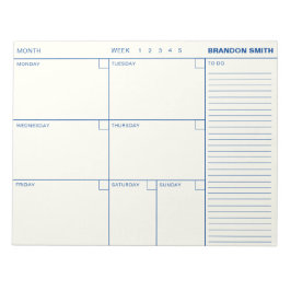 Minimalistische Personalisierte Wochenplaneragenda Notizblock