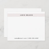 Minimalistische Personengrenzsicherung Ecru Mitteilungskarte (Vorne/Hinten)