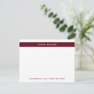 Minimalistische persönliche Grenzpapierwaren Burgu Mitteilungskarte