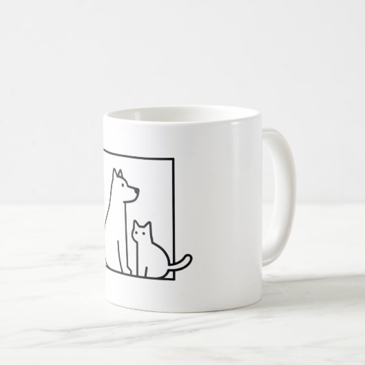 Minimalistische Pet-Liebe - Das perfekte Design fü Kaffeetasse (VorderseiteRechts)