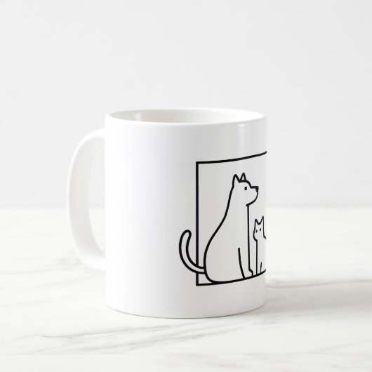 Minimalistische Pet-Liebe - Das perfekte Design fü Kaffeetasse (Vorderseite Links)