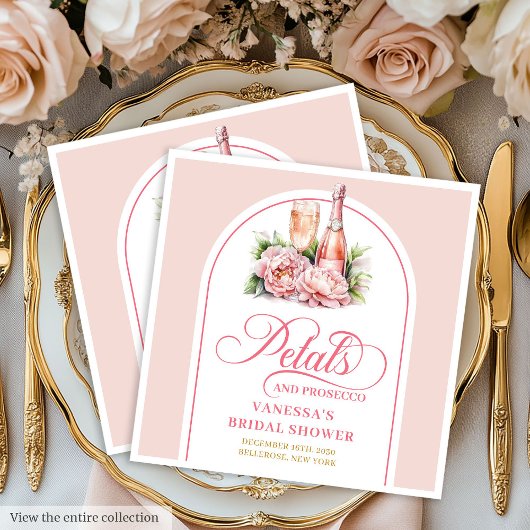 Minimalistische Petals und Prosecco benutzerdefini Serviette