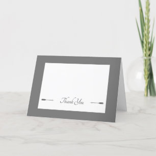 Minimalistische Pfeifensehen   Grau Dankeskarte