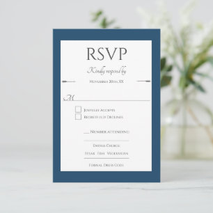 Minimalistische Pfeifensehen Marseille Blue RSVP Karte