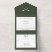 Minimalistische Pfeifensehen | Olive Green All In One Einladung (Innen Boden)