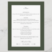 Minimalistische Pfeifensehen | Olive Green Menükarte (Vorderseite)