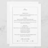 Minimalistische Pfeifensehen | weiß Menükarte (Vorne/Hinten)