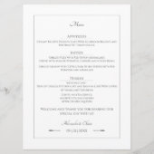 Minimalistische Pfeifensehen | weiß Menükarte (Vorderseite)