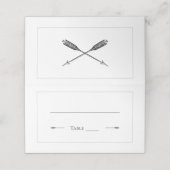 Minimalistische Pfeifensehen | weiß Platzkarte (Außenseite Aufgefaltet)