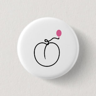 Minimalistische Pfirsich-Ein-Linien-Kunst mit rosa Button