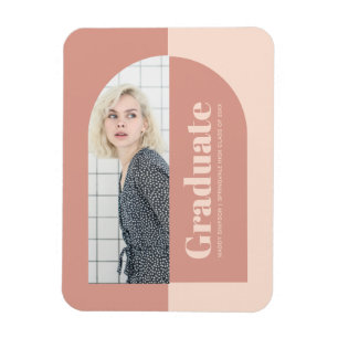 Minimalistische Pfirsich-Rosa-Bogen-Foto-Abschluss Magnet