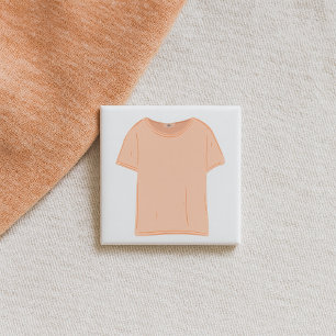 Minimalistische Pfirsich-T-Shirt-Illustration  Button