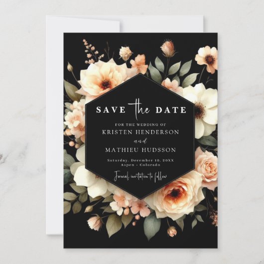 Minimalistische Pfirsichhochzeit Save The Date (Vorderseite)
