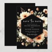 Minimalistische Pfirsichhochzeit Save The Date (Vorne/Hinten)