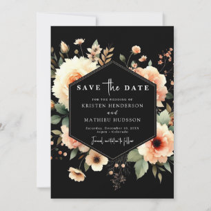 Minimalistische Pfirsichhochzeit Save The Date