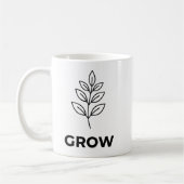 Minimalistische Pflanze "Grow" Inspiration Kaffeetasse (Links)