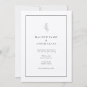 Minimalistische Pflanze Leaf Wedding Einladung (Vorderseite)