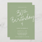 Minimalistische Phase 30. Geburtstag Einladung (Vorne/Hinten)