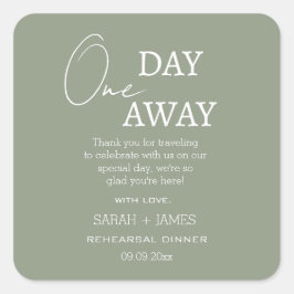 Minimalistische Phase eines Tages Hochzeit Danke Quadratischer Aufkleber