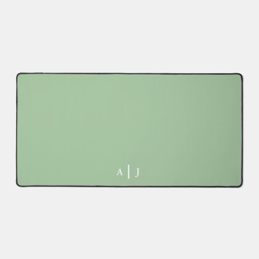 Minimalistische Phase Green Two Monogram Office Schreibtischunterlage (Vorderseite)