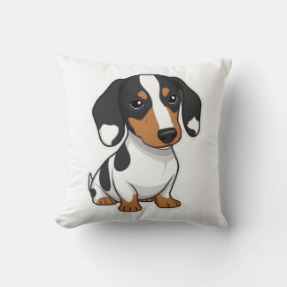 Minimalistische Piebald-Dachshund-Kunst  Kissen