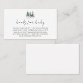 Minimalistische Pine Tree Babydusche Visitenkarte (Vorne/Hinten)