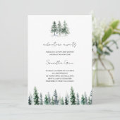 Minimalistische Pine Tree Kinderdusche Einladung (Stehend Vorderseite)