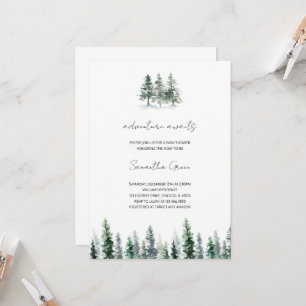 Minimalistische Pine Tree Kinderdusche Einladung