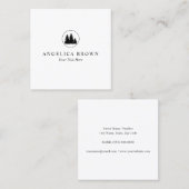 Minimalistische Pine-Tree-Logo-Visitenkarte Quadratische Visitenkarte (Vorne/Hinten)