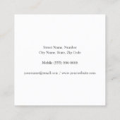 Minimalistische Pine-Tree-Logo-Visitenkarte Quadratische Visitenkarte (Rückseite)