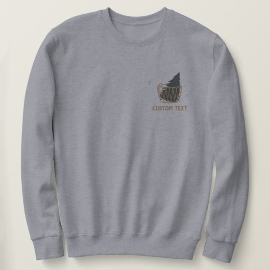 Minimalistische Pine Tree Pocket Graphic Winter Sweatshirt (Design vorne)