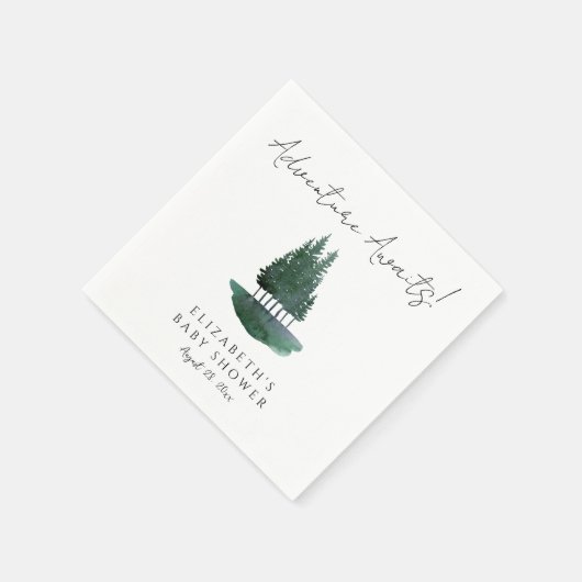 Minimalistische Pine Trees Kinderdusche Serviette (Ecke)