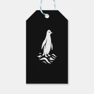 Minimalistische Pinguin-Linienkunst Winterwelle Mo Geschenkanhänger