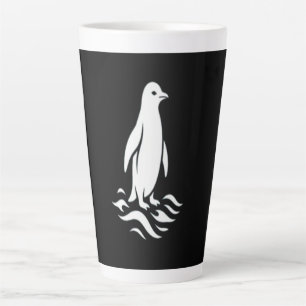 Minimalistische Pinguin-Linienkunst Winterwelle Mo Milchtasse