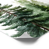 Minimalistische Pinienbäume Babydusche Empfang Poster (Ecke)