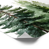 Minimalistische Pinienbäume Hochzeitsempfang Poster (Ecke)