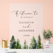 Minimalistische Pinienwaldhochzeit Begrüßung Acrylschild (Hochzeit)