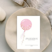 Minimalistische Pink Balloon Windelwanne Kinderdus Begleitkarte