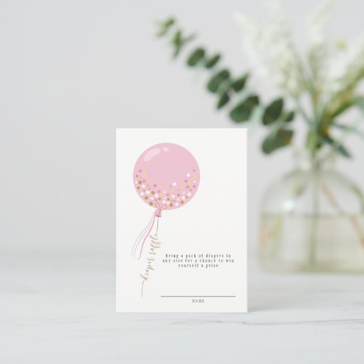 Minimalistische Pink Balloon Windelwanne Kinderdus Begleitkarte (Stehend Vorderseite)